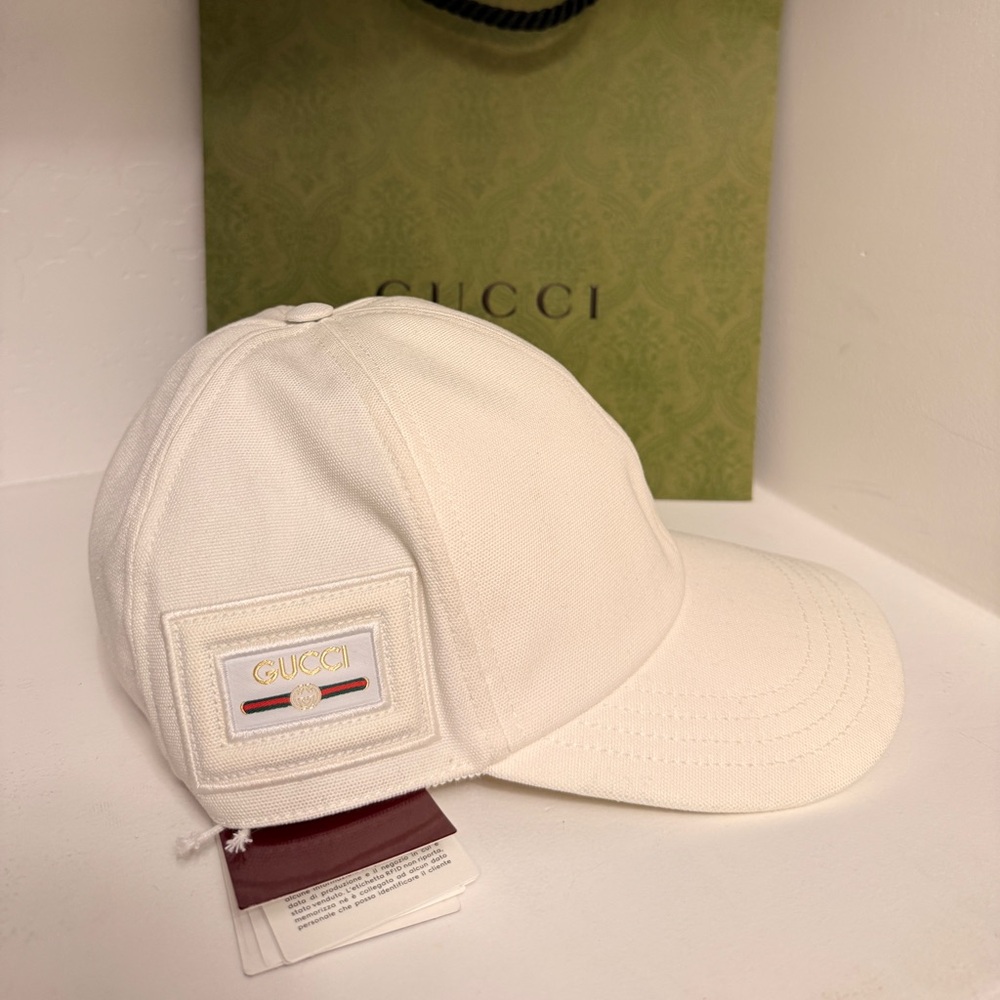 Gucci White Logo Patch Cap